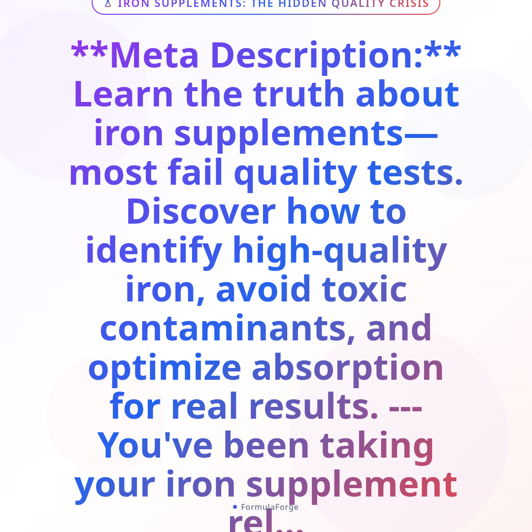 Overview — Iron Supplements: The Hidden Quality Crisis