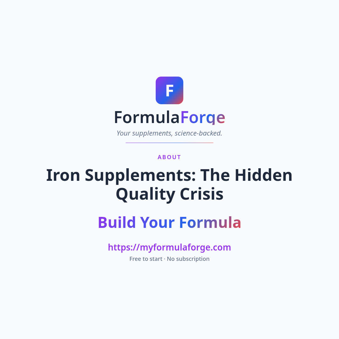Next steps — Iron Supplements: The Hidden Quality Crisis