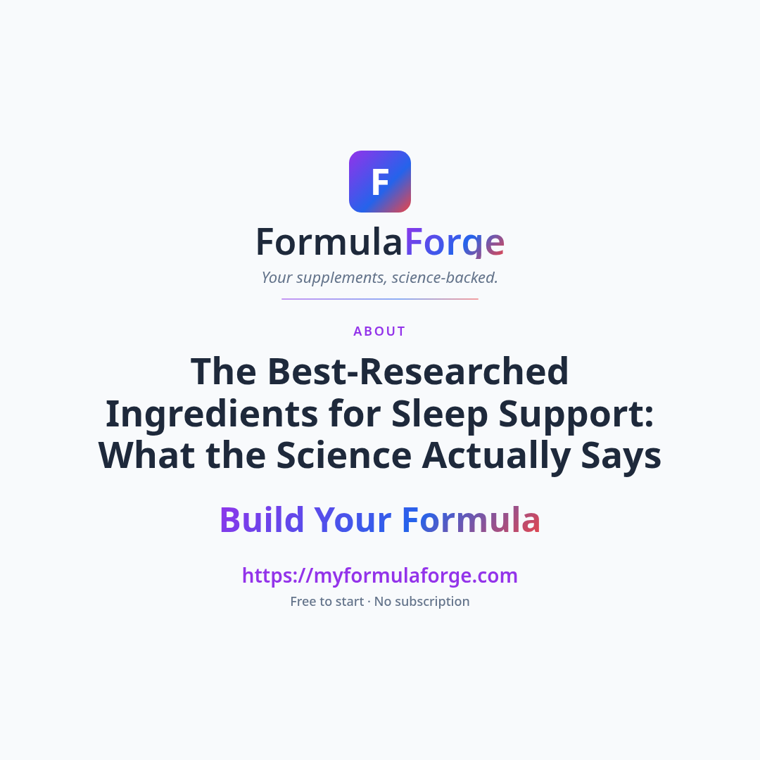 Next steps — The Best-Researched Ingredients for Sleep Support: What the Science Actually Says