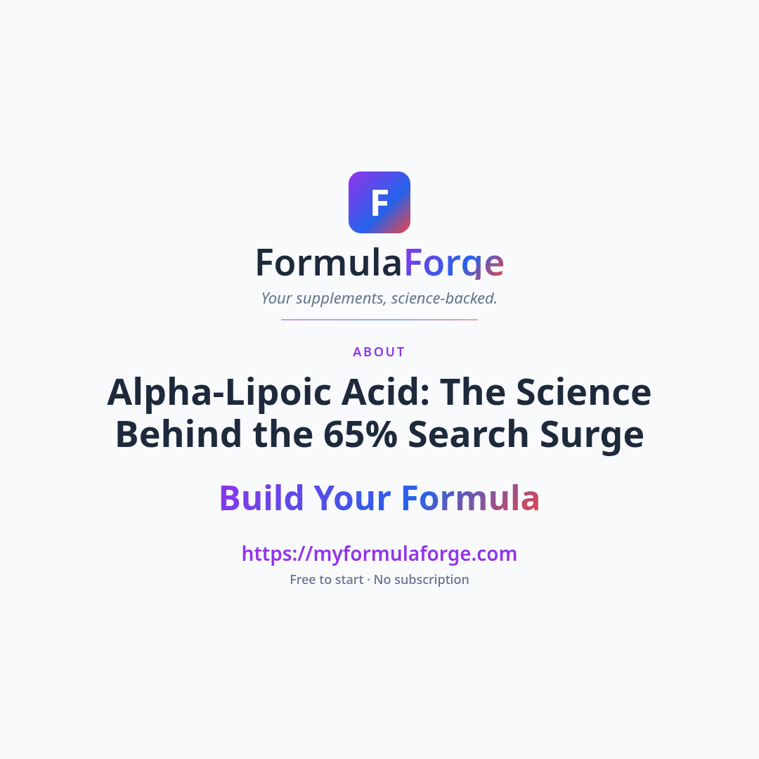 Next steps — Alpha-Lipoic Acid: The Science Behind the 65% Search Surge
