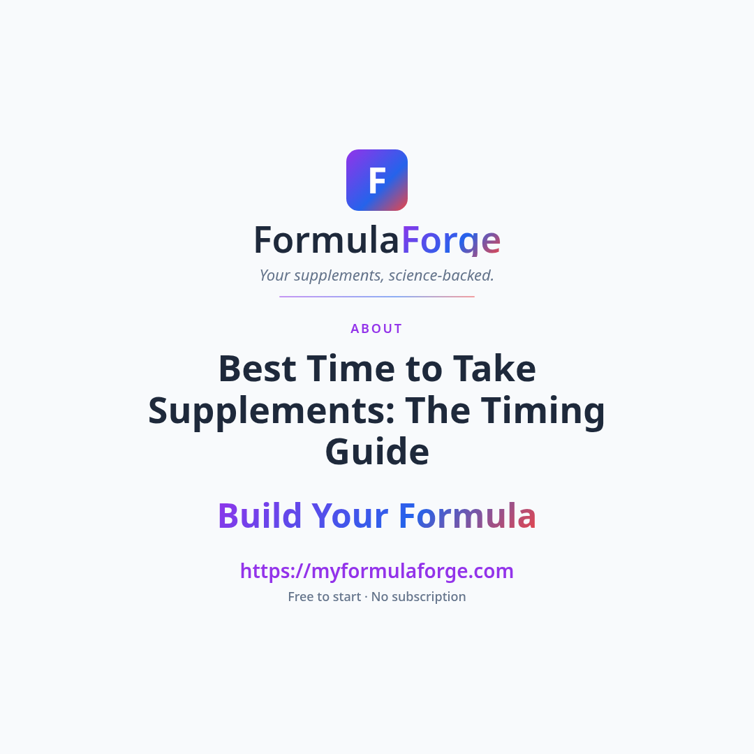 Next steps — Best Time to Take Supplements: The Timing Guide