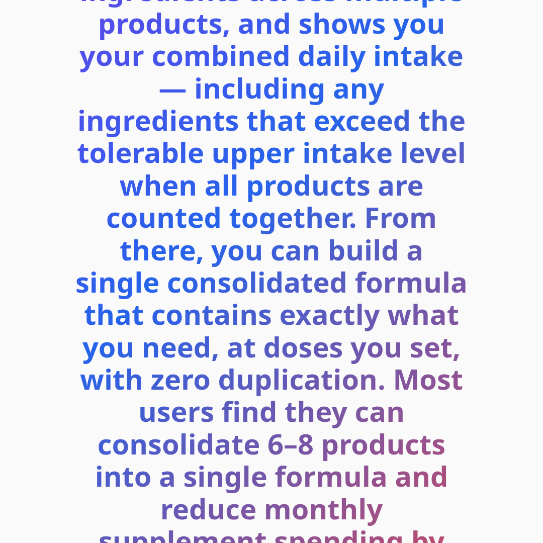 Bottom line — Why You're Paying for 8 Bottles When You Need One: The Real Cost of Supplement Disorganization